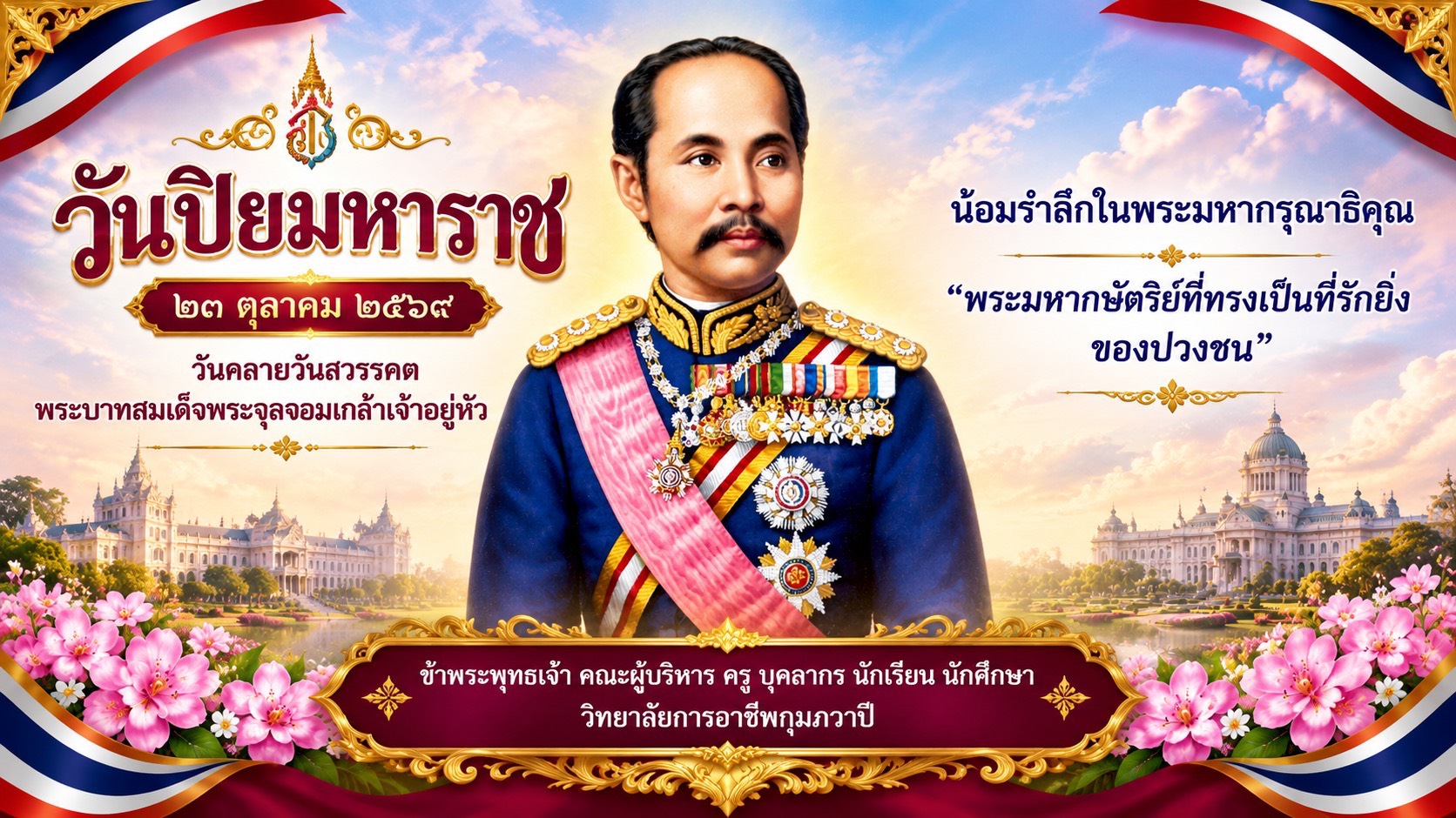 รูปภาพข่าว วันคล้ายวันสวรรคต พระบาทสมเด็จพระจุลจอมเกล้าเจ้าอยู่หัว